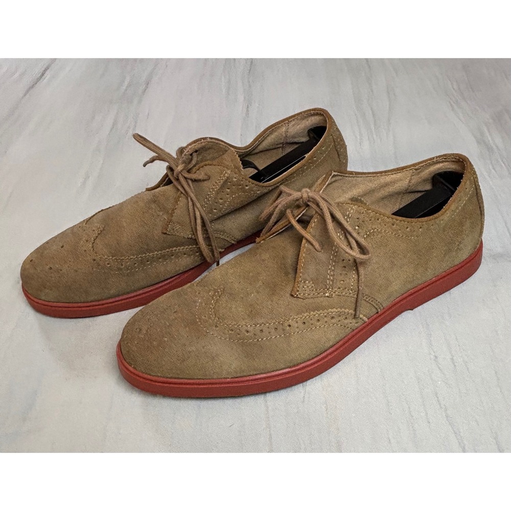 Vintage Polo Ralph Lauren Orrick Wingtip Oxford Shoes Tan‎ Suede Mens 10D